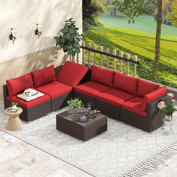 Garden corner sofa 2024 set with adjustable table